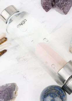 Myga Rose Quartz Crystal Water Bottle