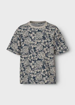 Name It Boys Navy Tropical Leaf T-Shirt (6-12yrs)