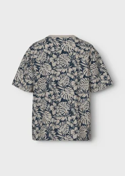 Name It Boys Navy Tropical Leaf T-Shirt (6-12yrs)