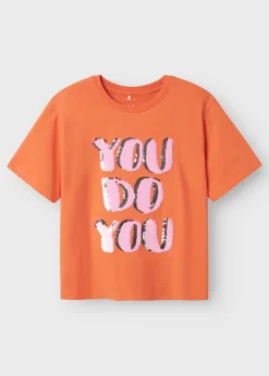 Name It Girls Orange Yo Do You T-Shirt (6-12yrs)
