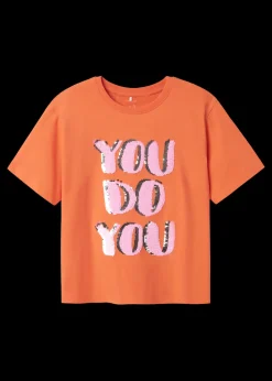Name It Girls Orange Yo Do You T-Shirt (6-12yrs)