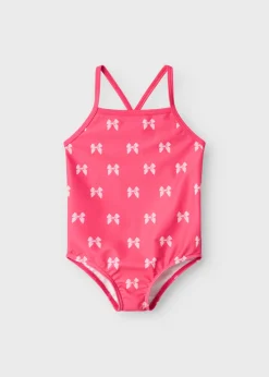 Name It Girls Pink Bow Swimsuit (9mths-6yrs)