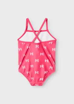 Name It Girls Pink Bow Swimsuit (9mths-6yrs)