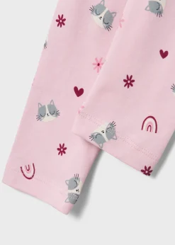Name It Girls Pink Cat Leggings (9mths-5yrs)