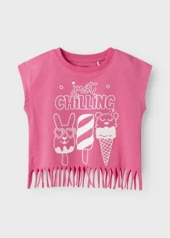 Name It Girls Pink Ice Lolly Tassel T-Shirt  (1.5-6yrs)