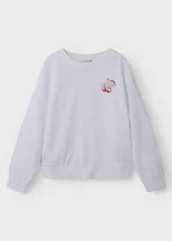 Name It Girls White Cherry Sweatshirt (6-12yrs)