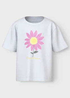 Name It Girls White Flower T-Shirt (1.5-8yrs)