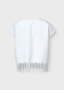Name It Girls White Summer Tassel T-Shirt (1.5-8yrs)