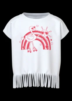 Name It Girls White Summer Tassel T-Shirt (1.5-8yrs)