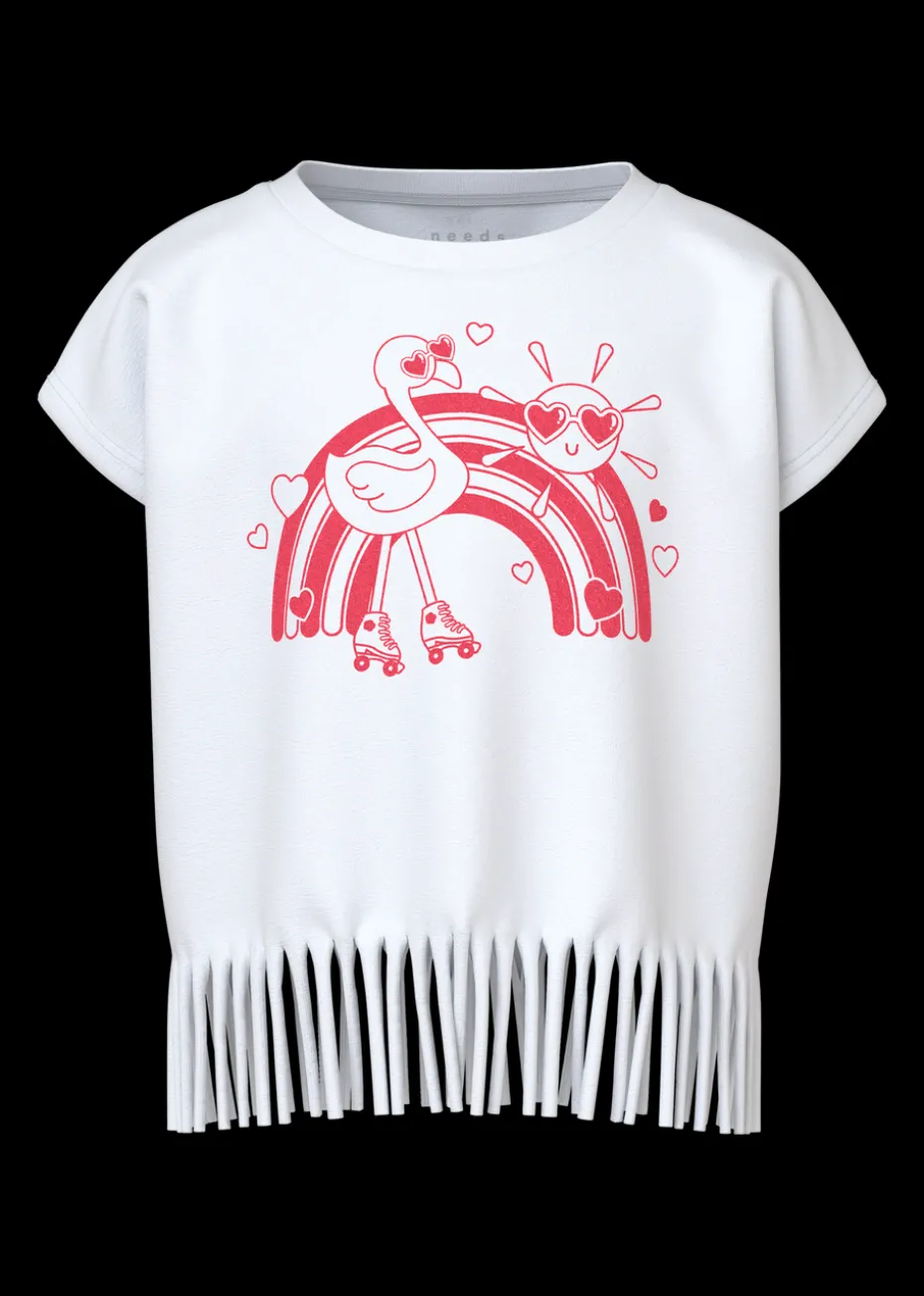 Name It Girls White Summer Tassel T-Shirt (1.5-8yrs)