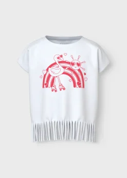 Name It Girls White Summer Tassel T-Shirt (1.5-8yrs)