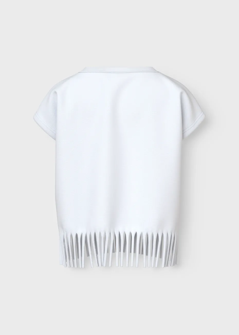 Name It Girls White Summer Tassel T-Shirt (1.5-8yrs)
