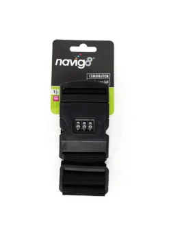 Navig8 Black Combination Luggage Belt (20.5cm x 8cm x 4cm)