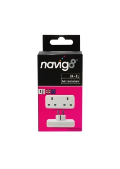 Navig8 UK to EU Twin Travel Adapter
