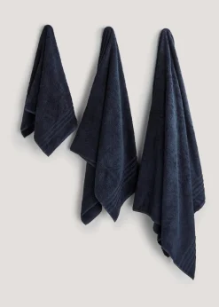 Navy 100% Egyptian Cotton Towels