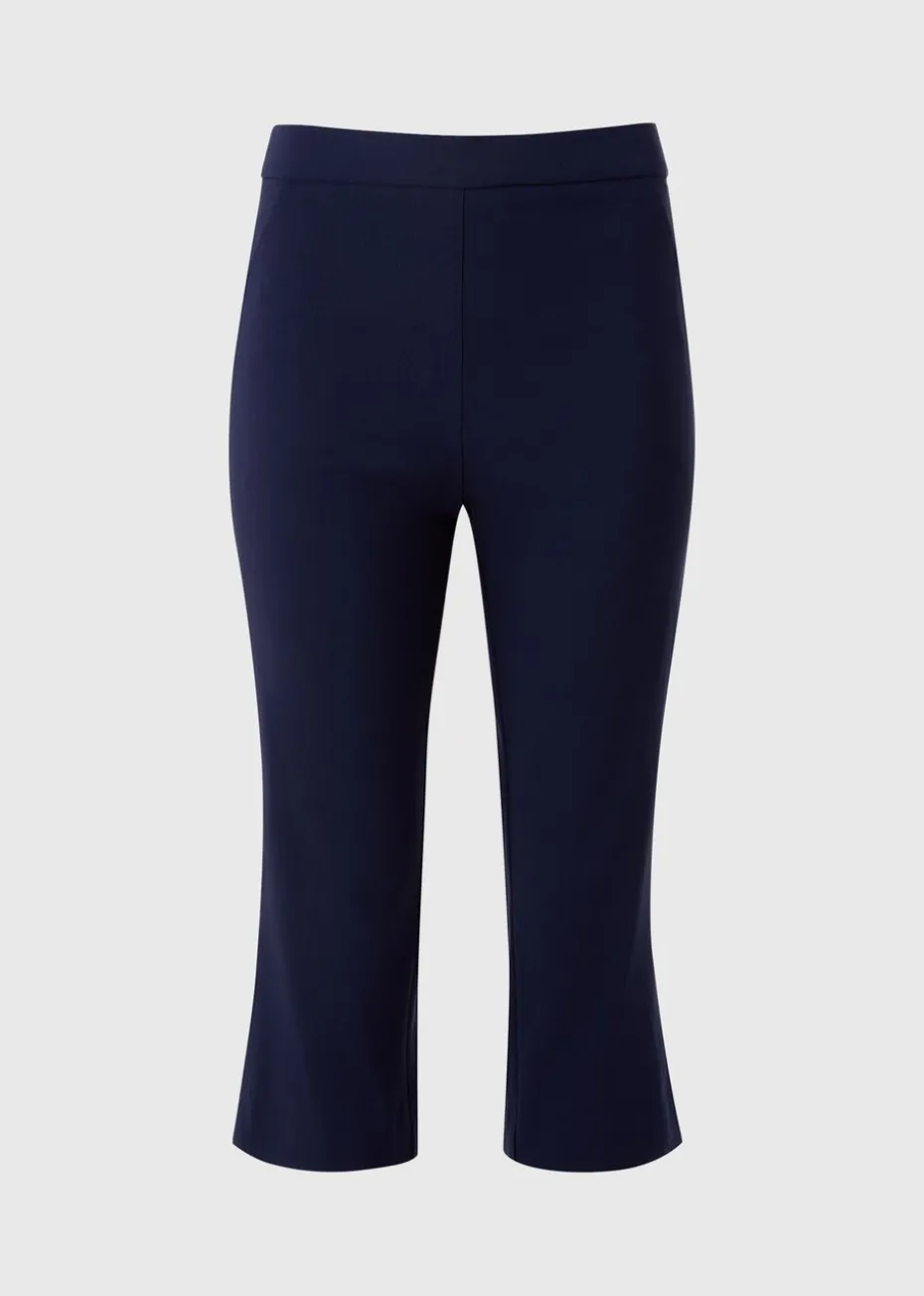 Navy Bengaline Cropped Leggings