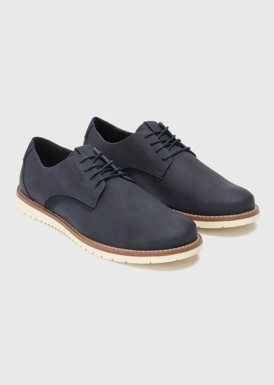 Navy Casual Derby Shoes