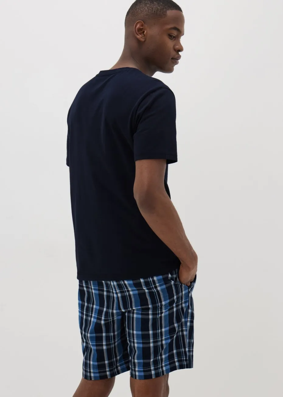Navy Check Woven Pyjama Set