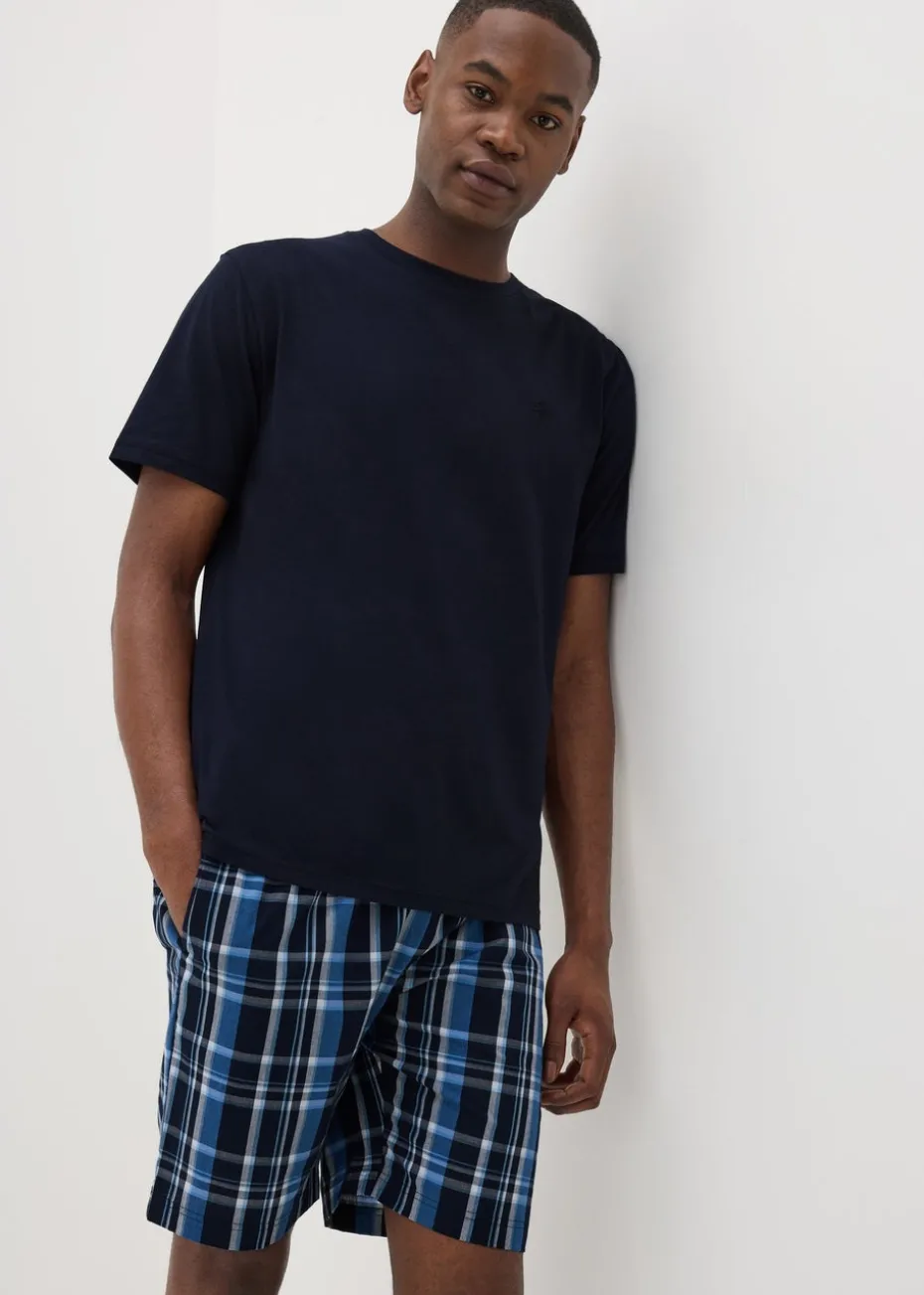 Navy Check Woven Pyjama Set