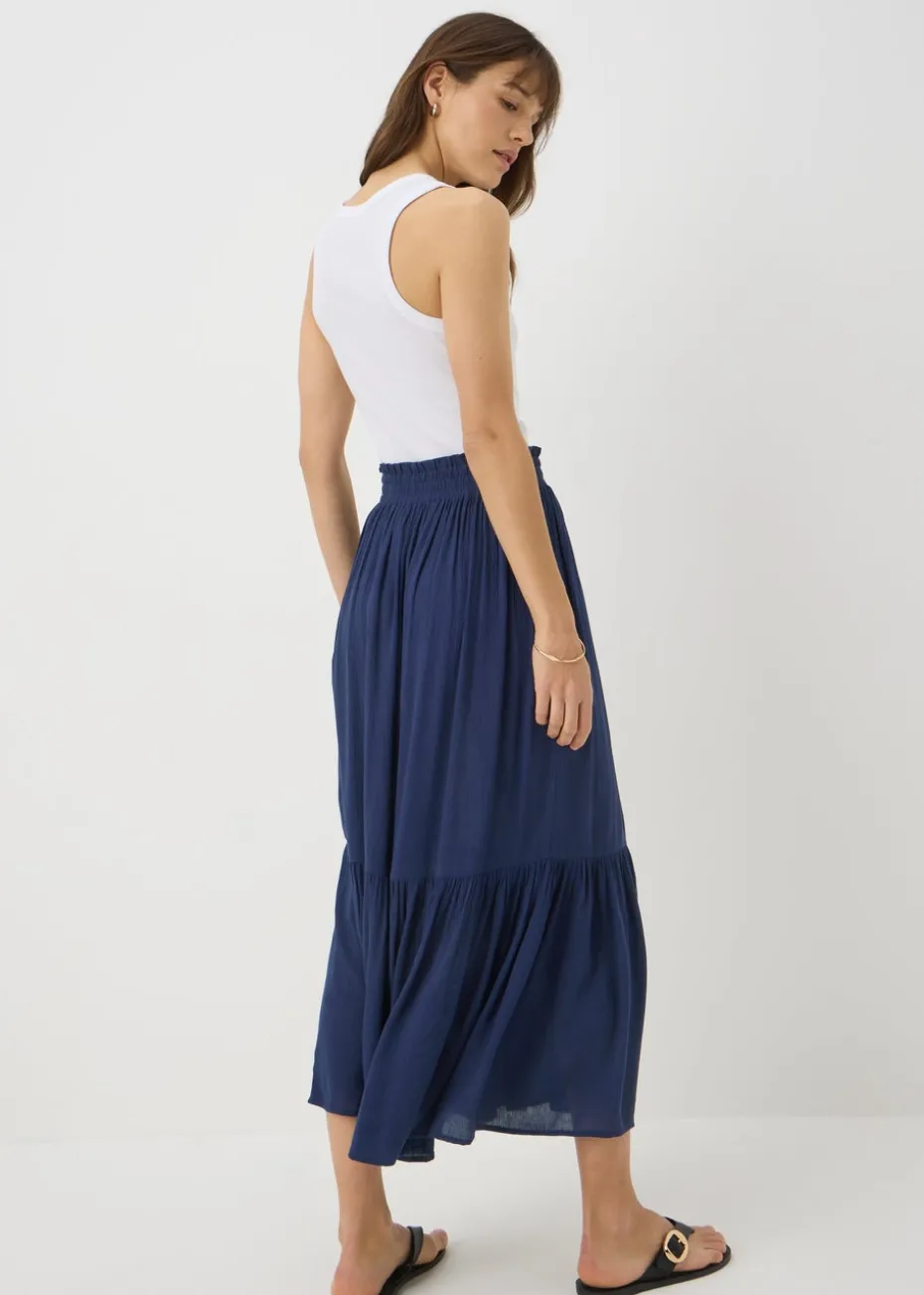 Navy Cheesecloth Maxi Skirt