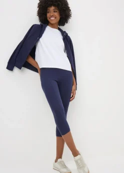 Navy Cropped Leggings