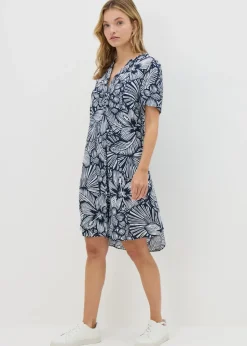 Navy Floral Popover Tunic