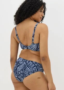Navy Floral Twist Front Bikini Bottoms