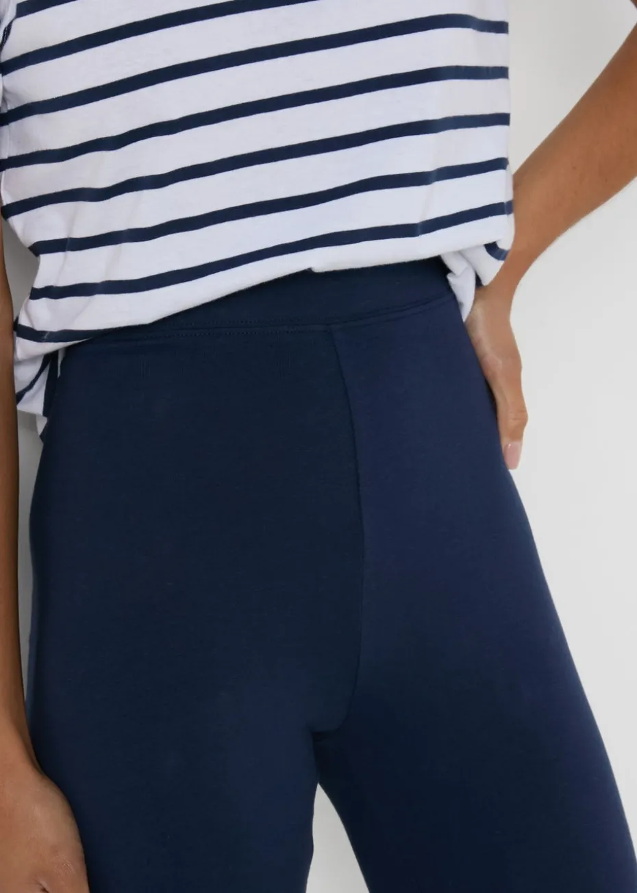 Navy Full Length Cotton Leggings
