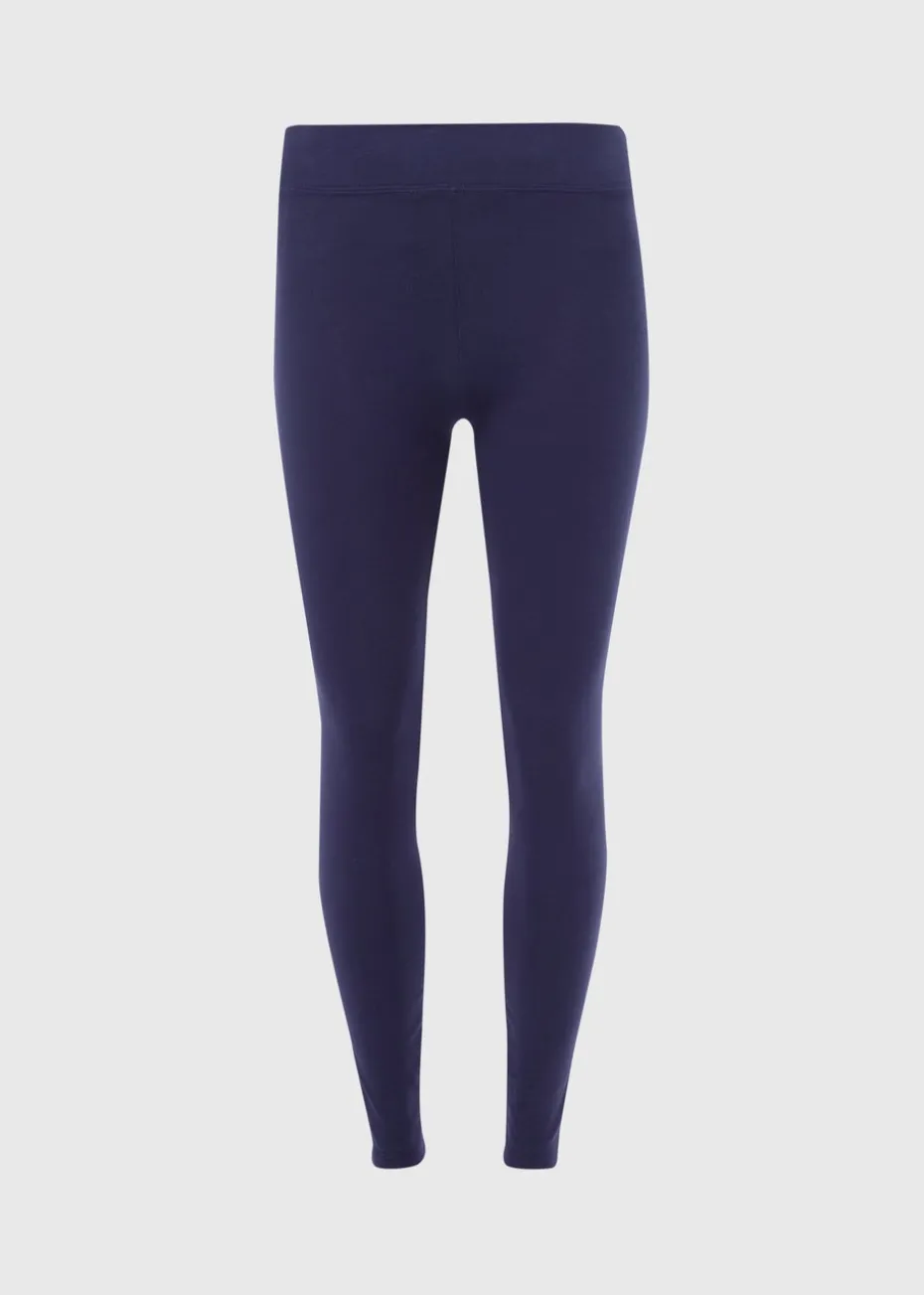 Navy Full Length Cotton Leggings