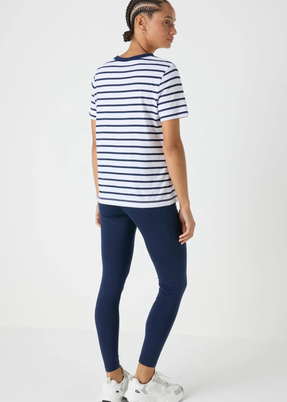 Navy Full Length Cotton Leggings