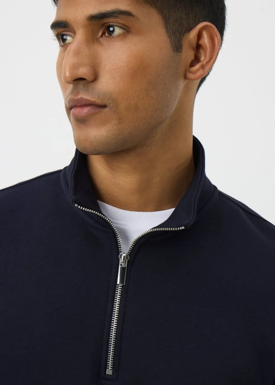Navy Funnel 1/4 Zip Sweatshirt