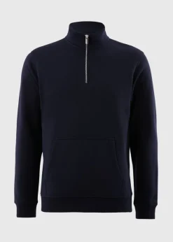 Navy Funnel 1/4 Zip Sweatshirt