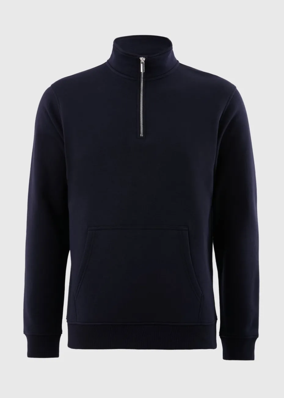 Navy Funnel 1/4 Zip Sweatshirt