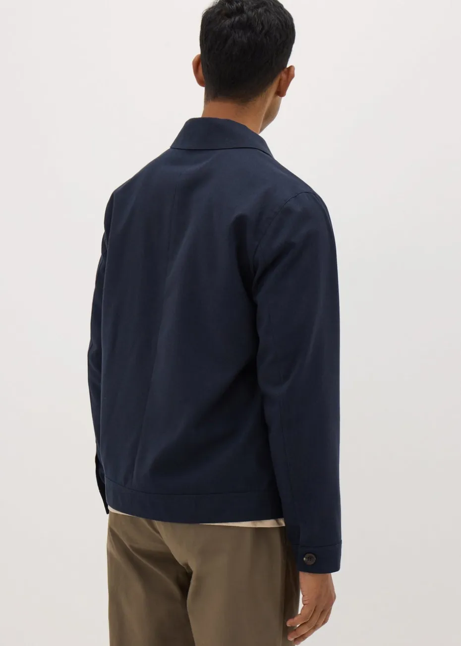 Navy Linen Blend Shacket