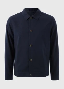 Navy Linen Blend Shacket