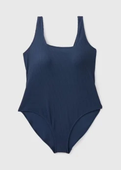 Navy Ribbed Swimsuit