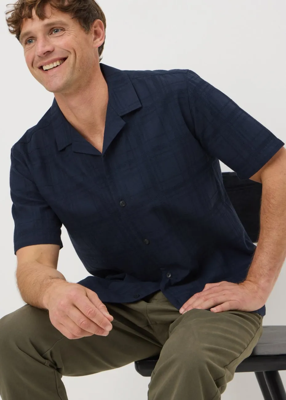 Navy Smart Textured Shirt