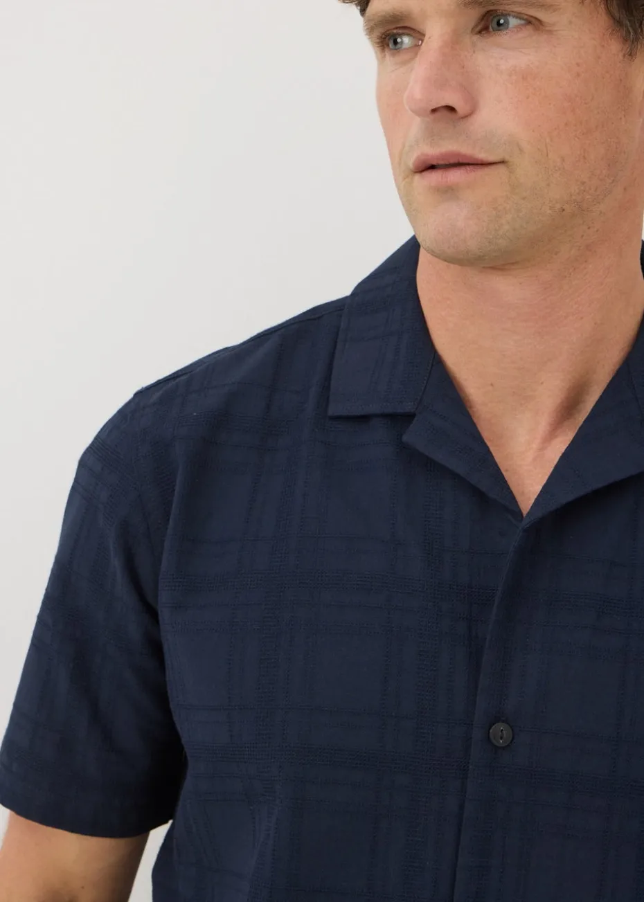 Navy Smart Textured Shirt