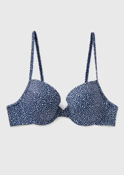 Navy Spot Cupped Bikini Top