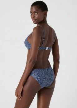 Navy Spot Cupped Bikini Top