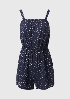 Navy Spot Print Playsuit
