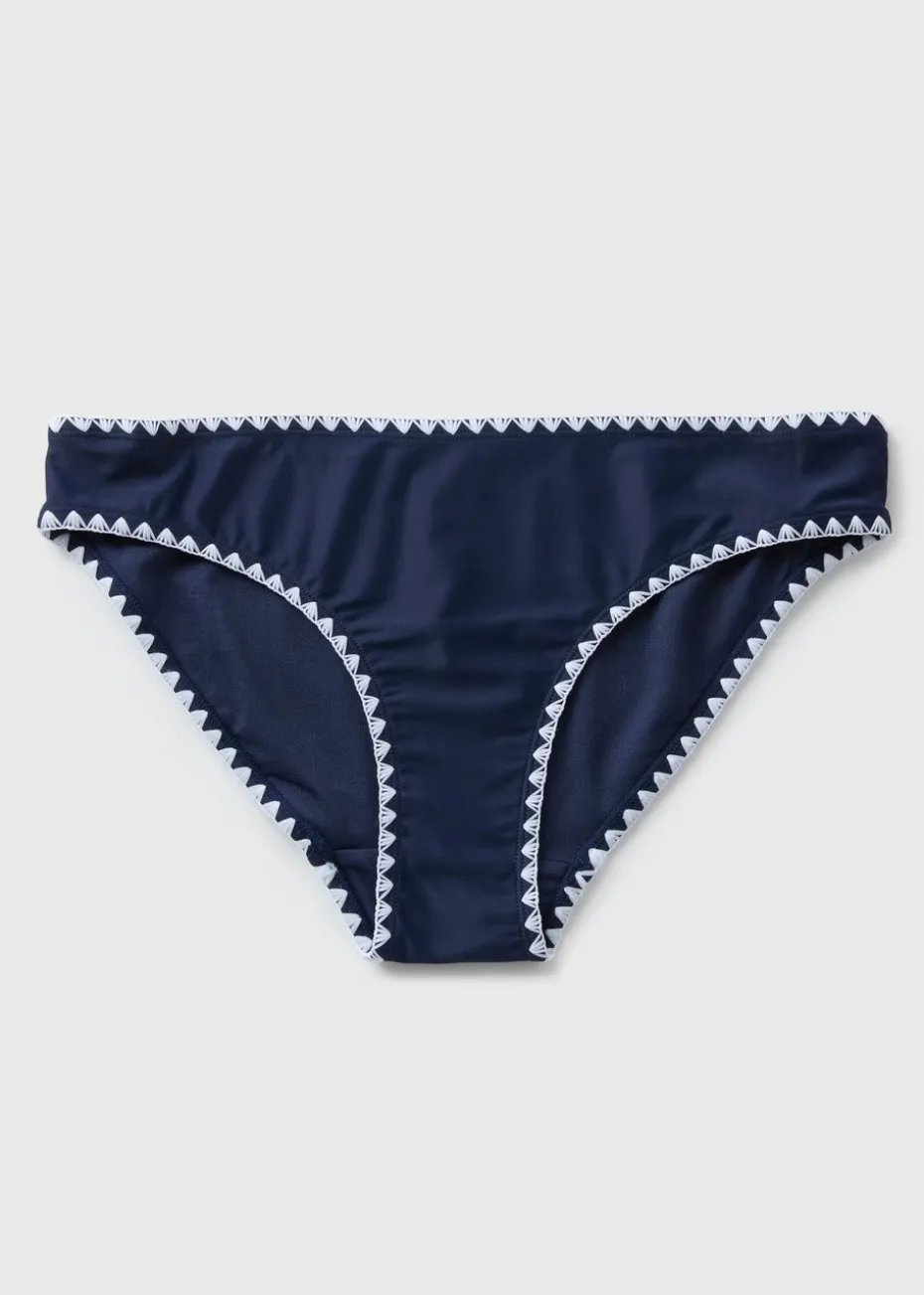 Navy Stitch Mini Bikini Bottoms