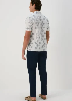 Navy Straight Fit Stretch Chinos