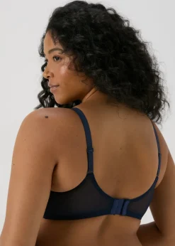 Navy Stretch Lace DD+ Bra