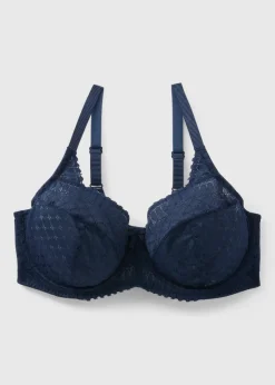 Navy Stretch Lace DD+ Bra