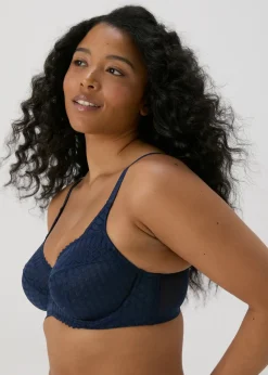 Navy Stretch Lace DD+ Bra