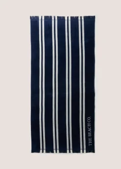 Navy Stripe Beach Towel