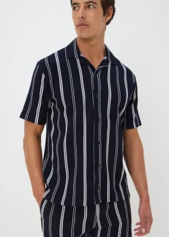 Navy Stripe Co Ord Shirt