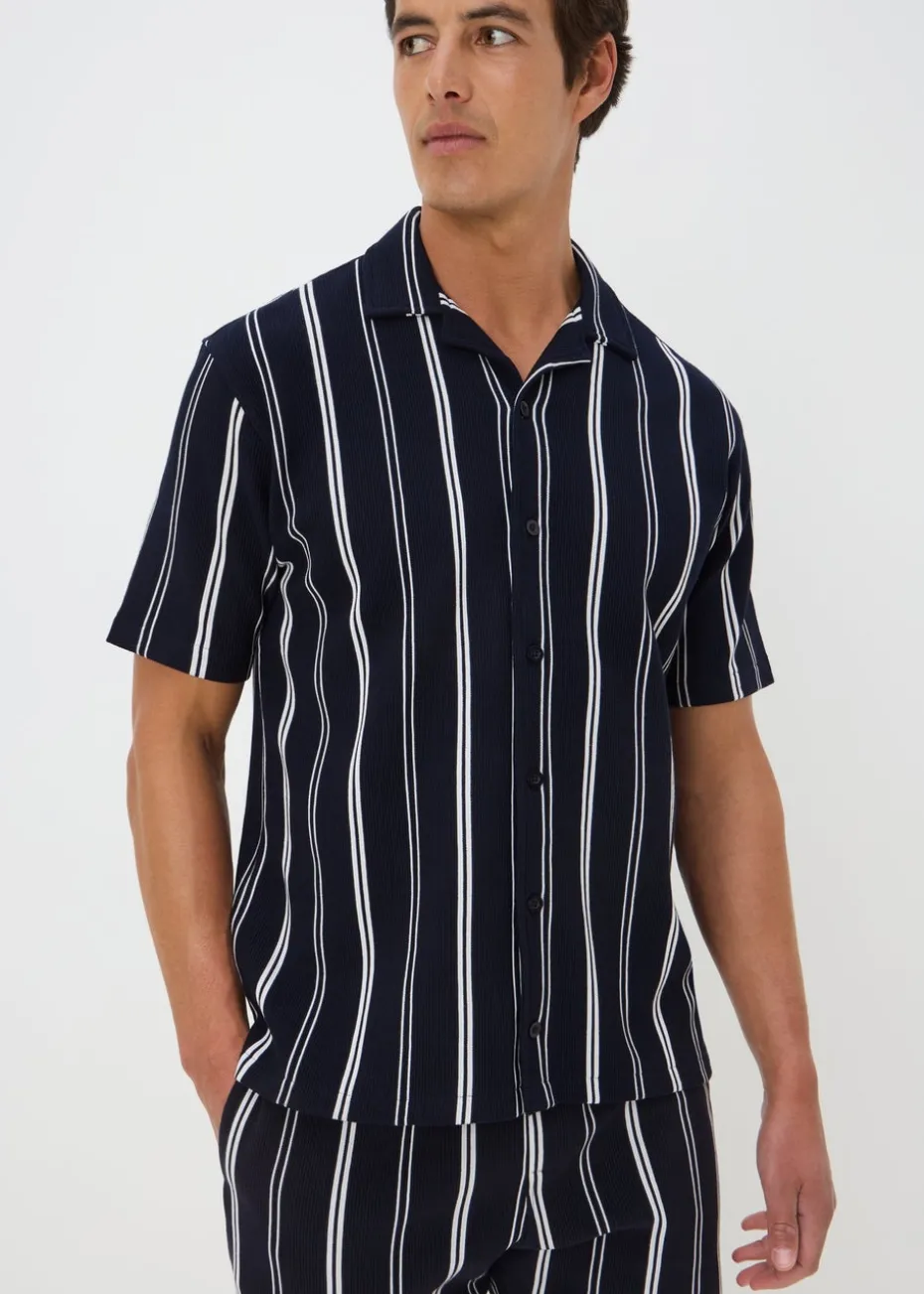 Navy Stripe Co Ord Shirt
