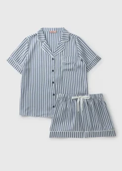 Navy Stripe Short Pyjama Set